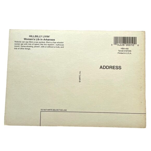 Vintage Postcard Arkansas Hillbilly Livin Changing Tire Original - Picture 2 of 2